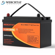 12V 100Ah LiFePO4 Lithium Battery 15000+ Cycles BMS for RV Solar Marine Off Grid