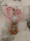 MIRIAM HASKELL STANLEY HAGLER HAND BEADED WIRED PINK NECKLACE GORGEOUS 1940'S — photo 3