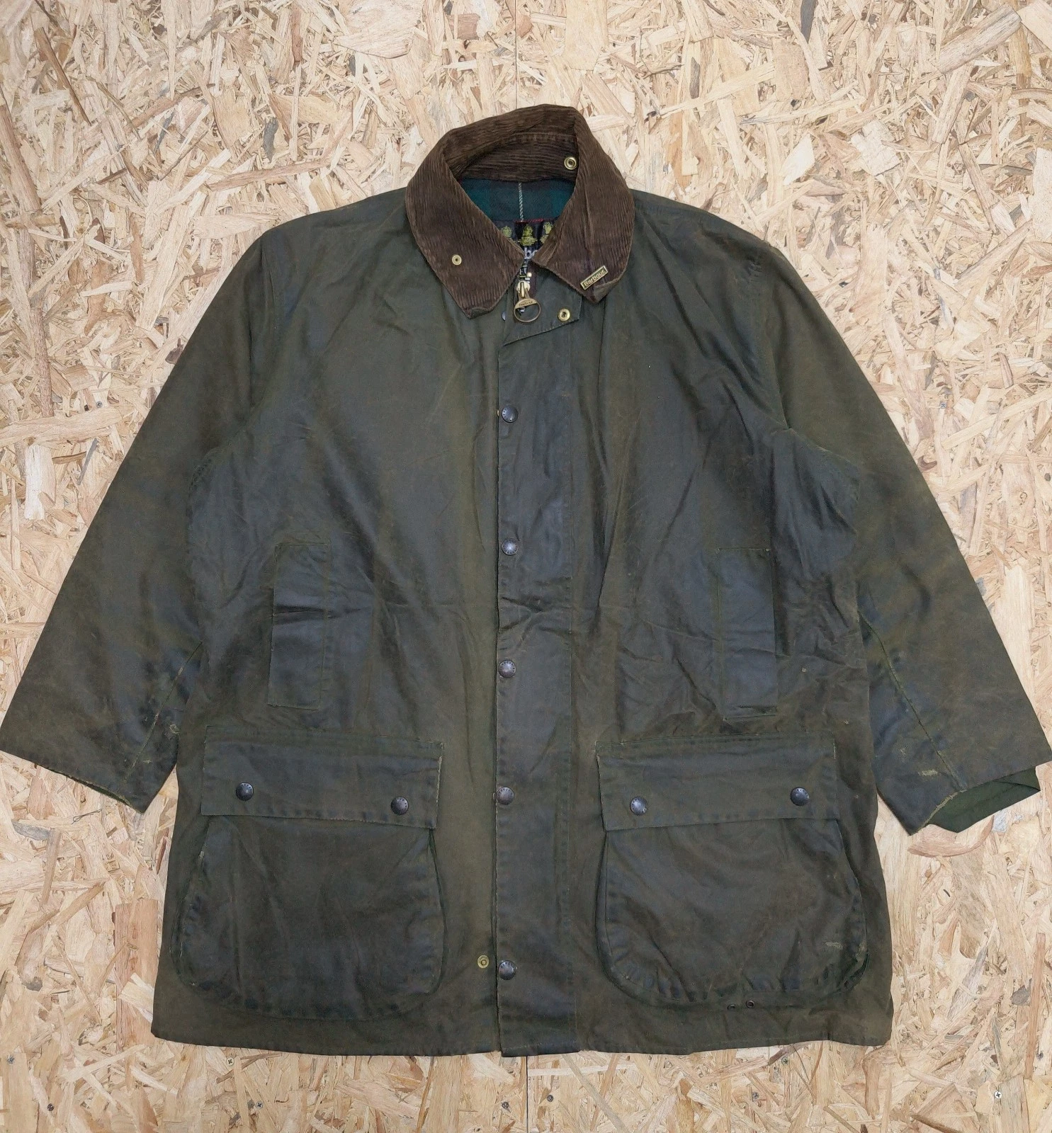 Barbour Northumbria Hunting Fishing Outdoor Vintage 80s Mens Wax jacket Size C46