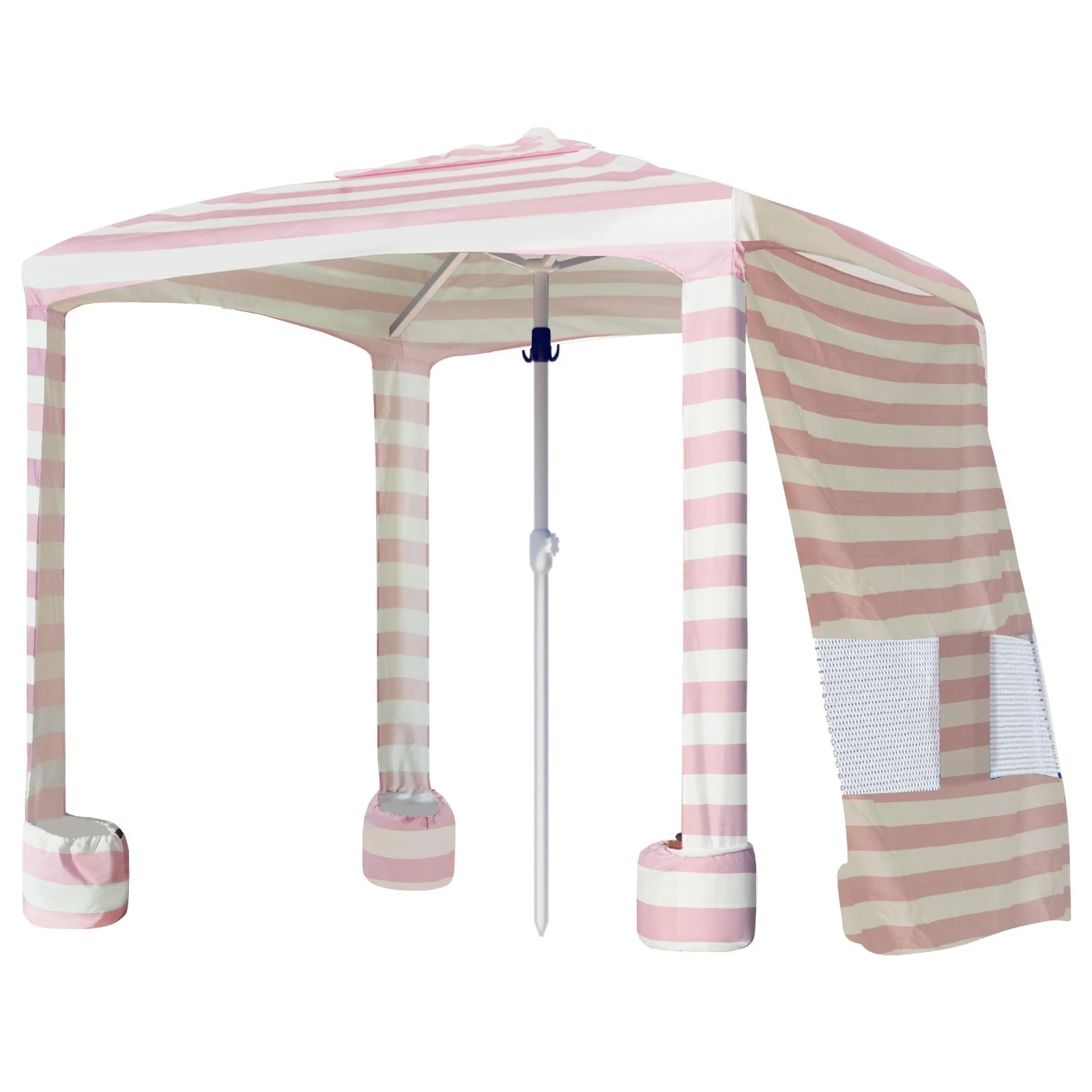 Beach Cabana Canopy Tent 6.2' x 6.2' - Easy Setup Sun Shade with Sand Pockets, P