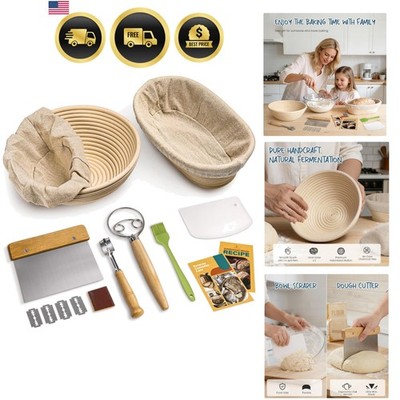 Sourdough Starter Kit with Banneton Bread Proofing Baskets
