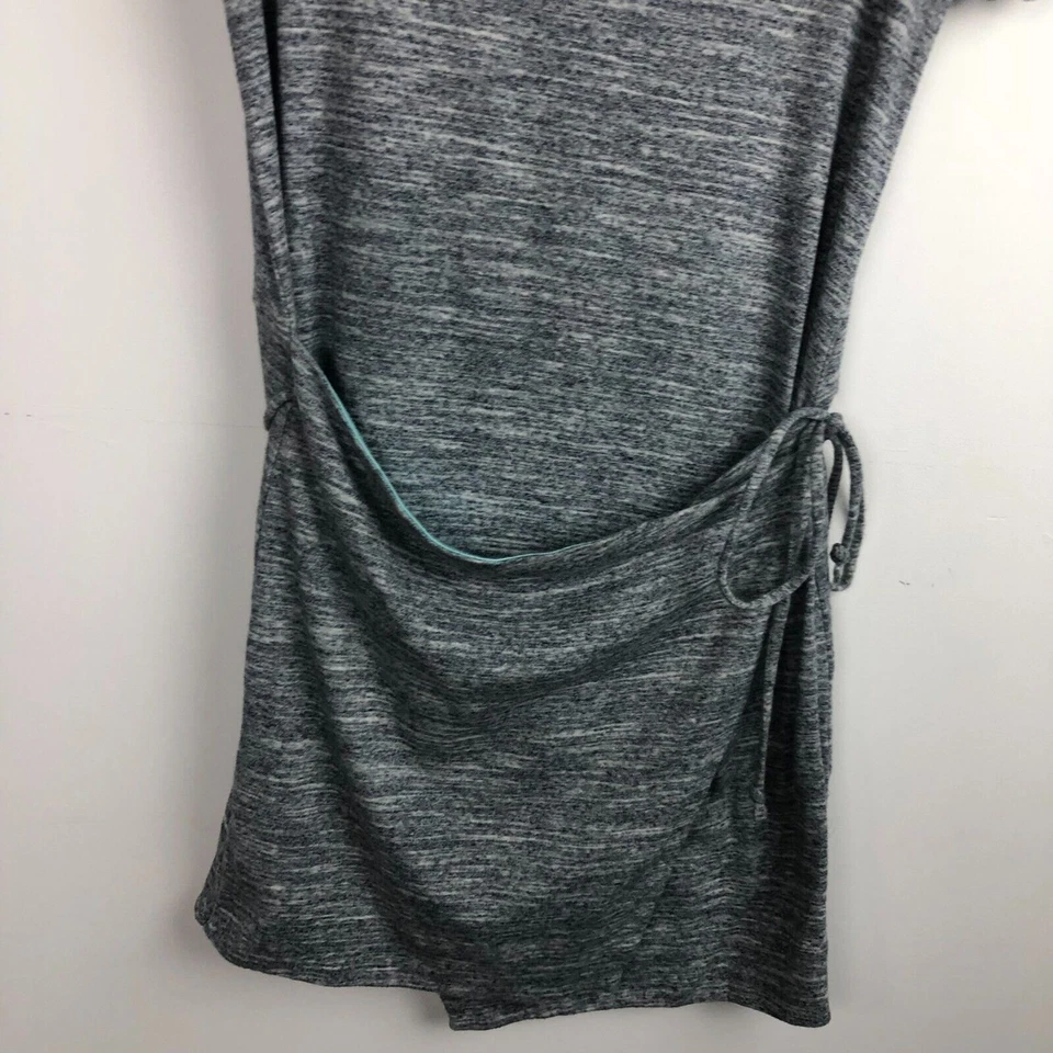 MAEVE Anthropologie Women's Wrap Dress Short Sleeve Gray Size Small PETITE - Image 4 of 4