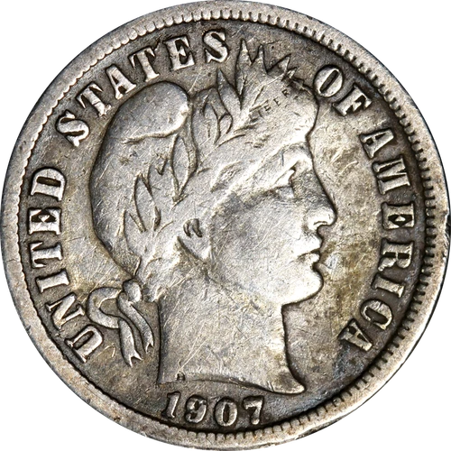 1907-S Barber Dime