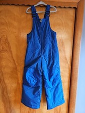 Lands' End Kids Squall Iron Knees Snow Grow Waterproof Bib Pants Blue Size 4