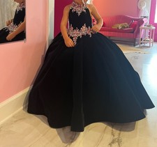 rachel Allan pageant navy pink purple embellished pockets long dress