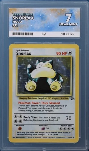 Snorlax 11/64 Jungle Holo 1999 Wizards Excellent Condition ACE GRADED 7