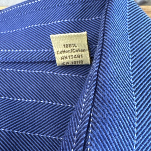 Tommy Bahama Cotton Blue Striped Button-Up Dress Shirt Men's 16 1/2 34-35 - Picture 7 of 8