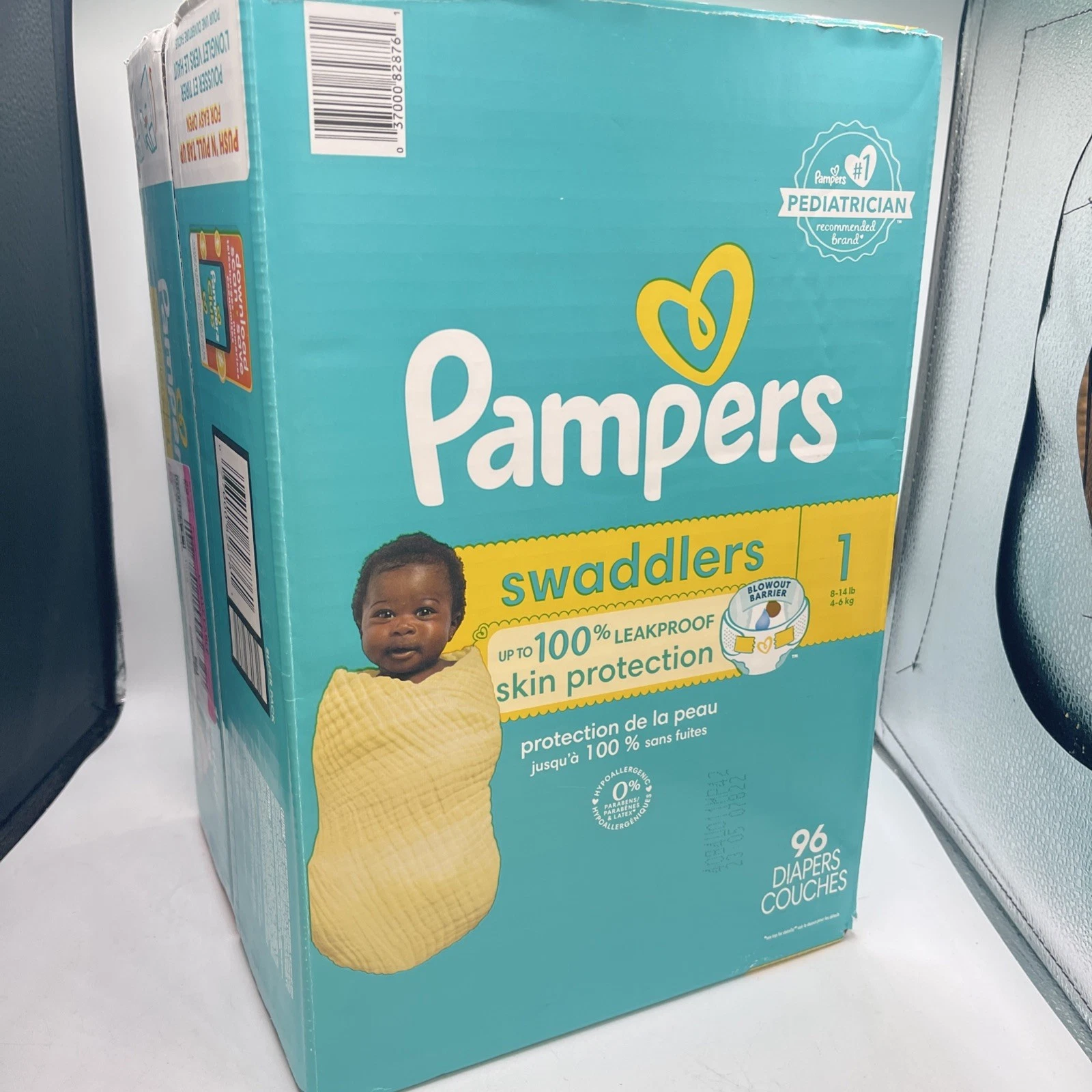Procter & Gamble Pampers Swaddlers Super Pack Diapers, Sz 1 (96 Count) New Box