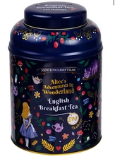 Midnight Alice in Wonderland Tea Caddy with 240 English Breakfast Teabags, Navy