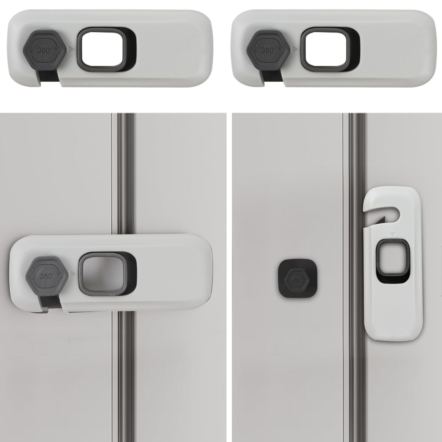 2Pack Child Proof Refrigerator Lock,Fridge Locks for Kids with Sticky Adhesive