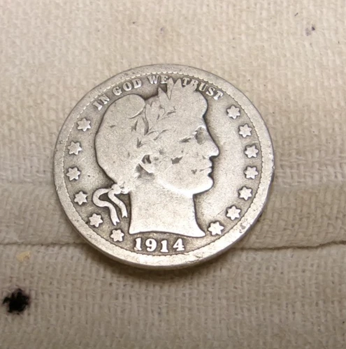 1914 P SILVER BARBER QUARTER