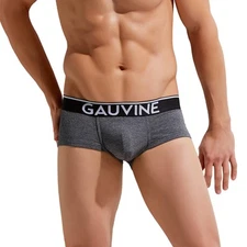 Gauvine Dark Grey Melange Cotton Essentials Trunk 3005 mens underwear hipster