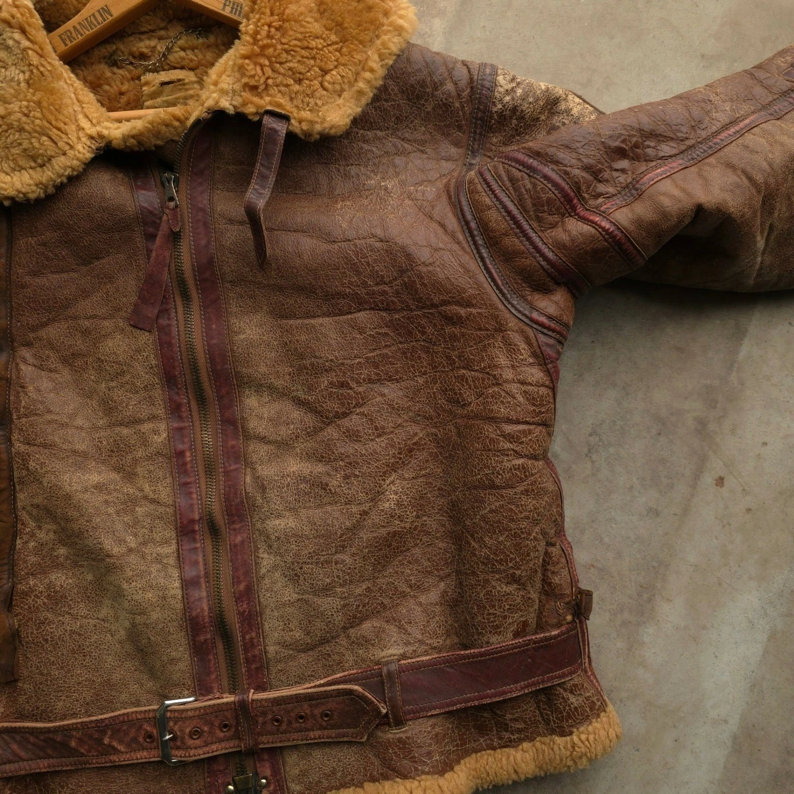 Vintage 1930s Brown Irvin Flight Jacket 40 WW2 RAF Shearling Sheepskin image 6