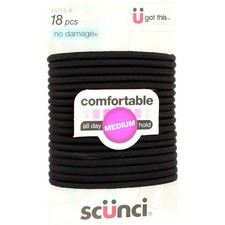 5 Pack Scunci Medium Hold Elastic Hair Tie, 18 Ct