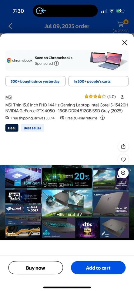 msi gaming laptop i5 16gb ssd - Image 2 of 4