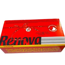 RENOVA Red White Double Sided Facial 80 Count Tissues 3-Ply Unscented
