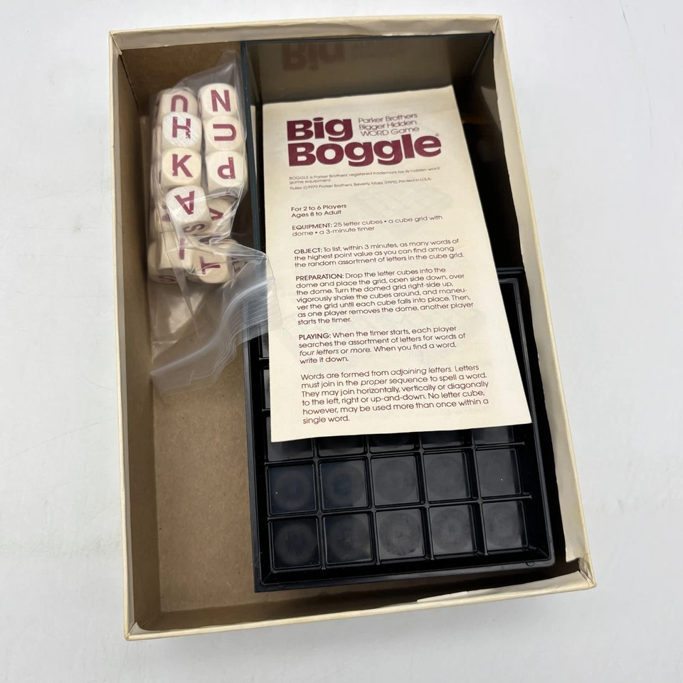 VINTAGE Big Boggle COMPLETE Parker Brothers 1979 Word Twister Game 3 Minute - Image 3 of 4