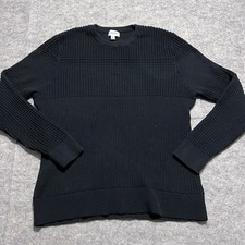 Goodfellow Co. Mens Black Knit Textured Crew Neck Pullover LARGE Sweater