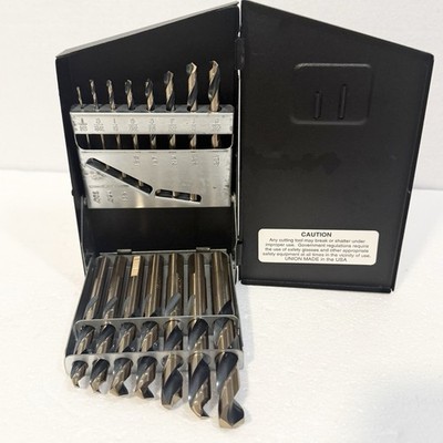 Norseman 15pc Drill Bit Set Black & Gold 135 Split Point 1/16-1/2 By 32nds