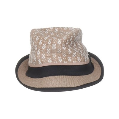 Style Butler, Fedora-Hut, Größe: ONE SIZE, Beige/Weiß/Schwarz, Damen #NAt