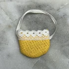 Vintage *Barbie* Accessory: Handbag Purse in Yellow Tweed & White Lace
