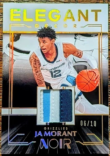 2019-20 Panini Ja Morant Two Card Rookie Patch Card Lot /10 Player Worn