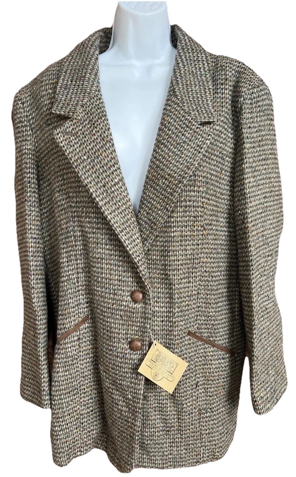 VTG Banana Republic Travel Safari 80s Donegal Tweed Blazer NWT Ireland Old Money image 5
