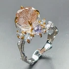 jewelry Natural Rutilated Quartz Ring 925 Sterling Silver Size 6.5 /R465442