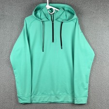 Swannies Hoodie Mens Medium Green 1/4 Zip Golf Pullover Stretch Performance