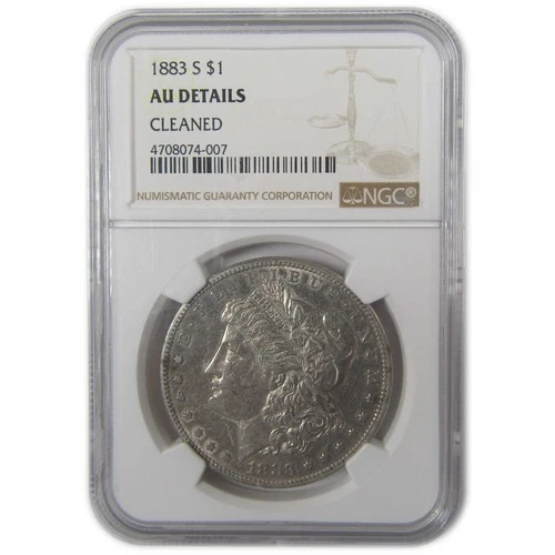 1883 S Morgan Silver Dollar AU Details NGC $1 Coin SKU:I24472