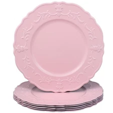 Set of 6 Pink Charger Plates 13 inch Round for Dinner Plates Wedding Party