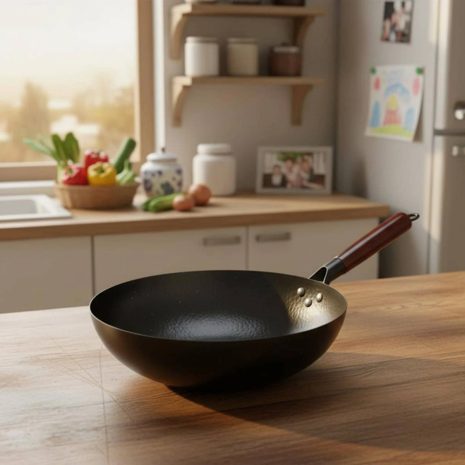 Hand Hammered Wok Non-Stick combineFry Pan Wooden Handle for Kitchen
Opens in a new window or tab