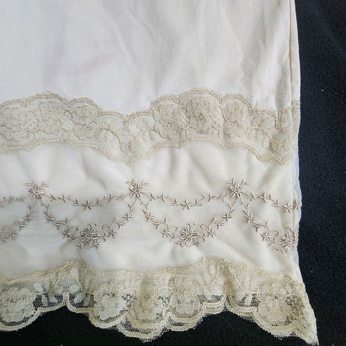 60s Van Raalte Full Slip Dress Sz 32 Suavette Ivory 72049A Embroidered #2228 - Picture 10 of 24