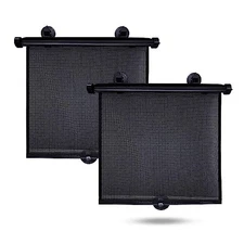  Car Side Window Sun Shade (2 Pack) | Retractable Roller Sunshade Medium 2 Pack