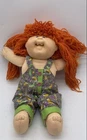 Vintage Cabbage Patch Kids Red Yarn Hair Printed Overalls Soft Sculpt Doll