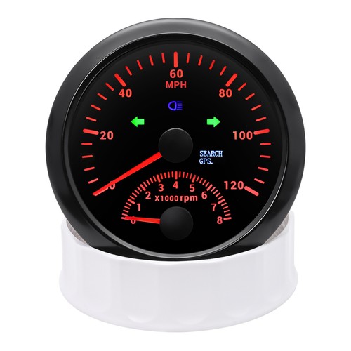 2 Gauge Set 85mm GPS Speedometer 120MPH Tacho&85mm 4 I N 1 Guage with Sensor US - Picture 10 of 21