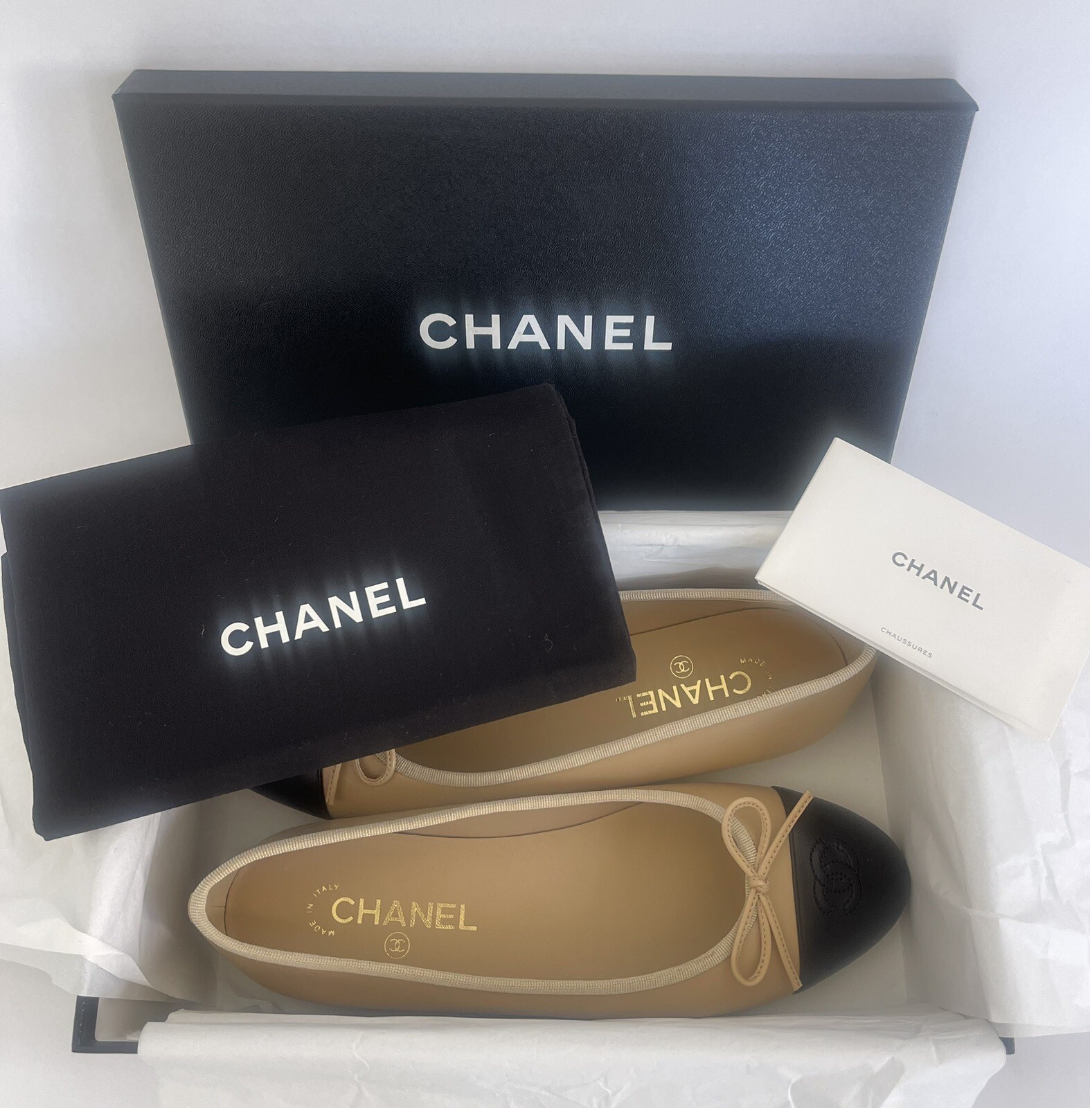 NIB CHANEL BALLET FLATS SIZE EU40 US10 eBay