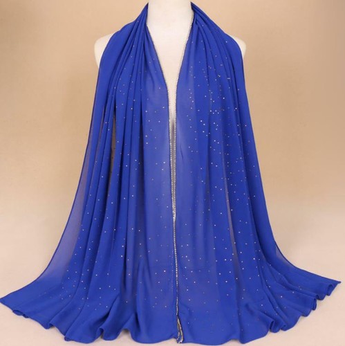 6 x 2.5 FT Crystal Satin Silk Scarf Hijab Muslim Soft Large Head Neck Wrap - Picture 12 of 14