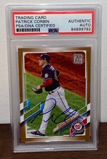 Patrick Corbin Signed Autographed 2021 Topps #146 Gold Parallel 1990/2021 PSA