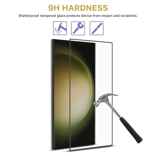 For Samsung Galaxy S24 Ultra Tempered Glass Screen Protector, Full Coverage - Photo 4 sur 4