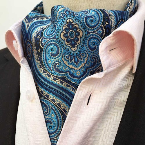 Mens Colorful Checks Paisley Floral Ties Scarves Cravat Ascot Wedding Necktie - Picture 2 of 25