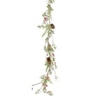 ICY BERRY MISLETOE PINE GARLAND Pip Berry Glitter Pinecones Swag Country 5 ft.