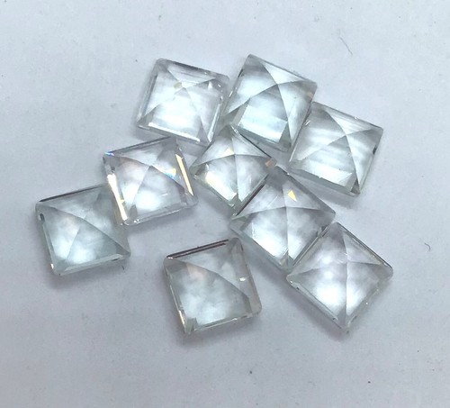 Piedras preciosas sueltas AAA de topacio blanco natural facetado corte cuadrado para joyería surtida - Imagen 4 de 24