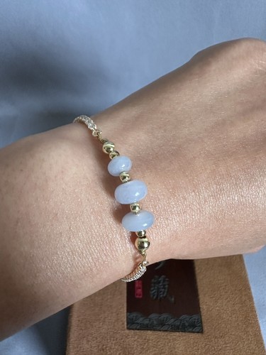 100% Genuine Jadeite Bracelet Light Purple Jadeite Beads Jade Bracelet Beaded 14 - Picture 8 of 10
