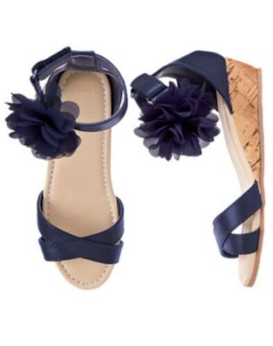 NWT Gymboree Tropical Breeze Girls Blue Flower Wedge Sandals Shoes 10,11,12,13,1 - Photo 1/1