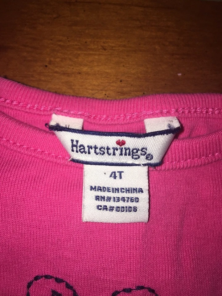 Camiseta bordada rosa Hartstrings tamanho 4t coração floral - Imagem 2 de 2