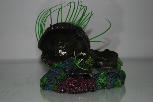 Acquario Vasi Affondati Rotti Spada su Base Roccia con Piante 15 x 11 x 12 cm - Foto 6 di 6
