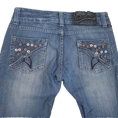 RARE Y2K Von Dutch Sz 30 Vintage Back Patch 90's Jeans Distressed