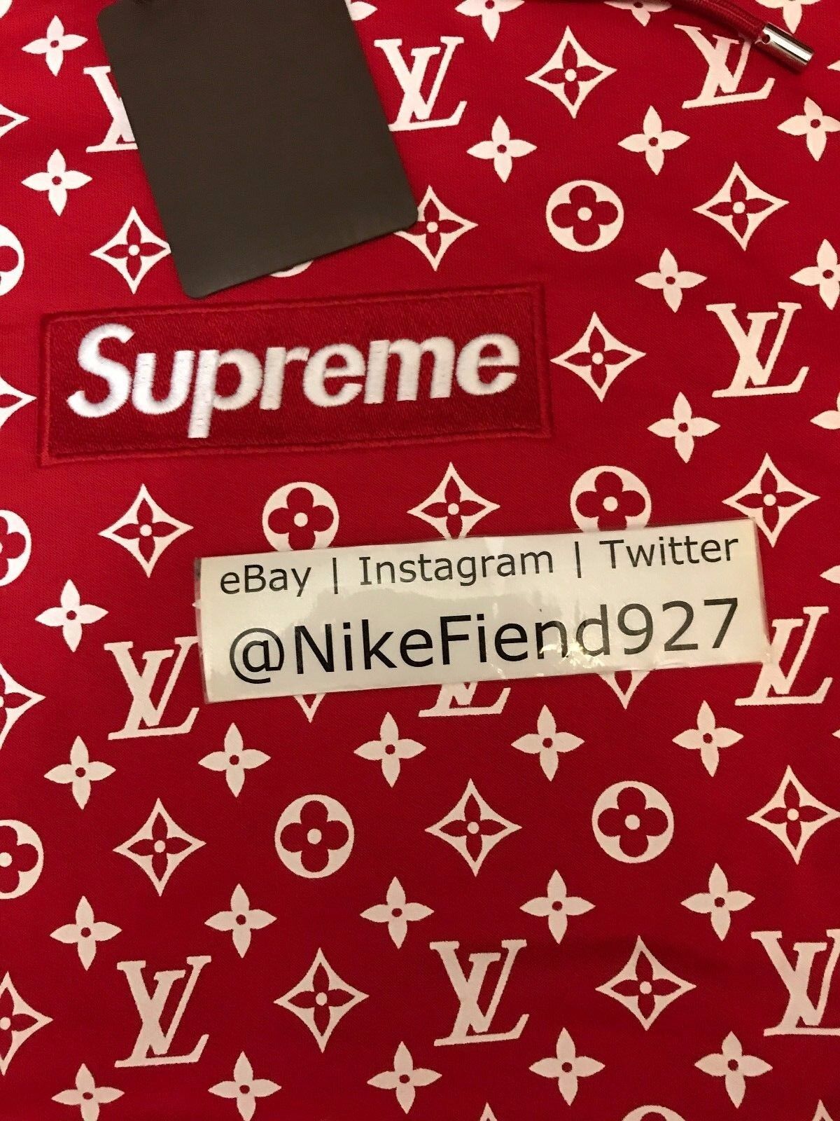 Louis Vuitton, Supreme Logo Box Hoodie Monogram