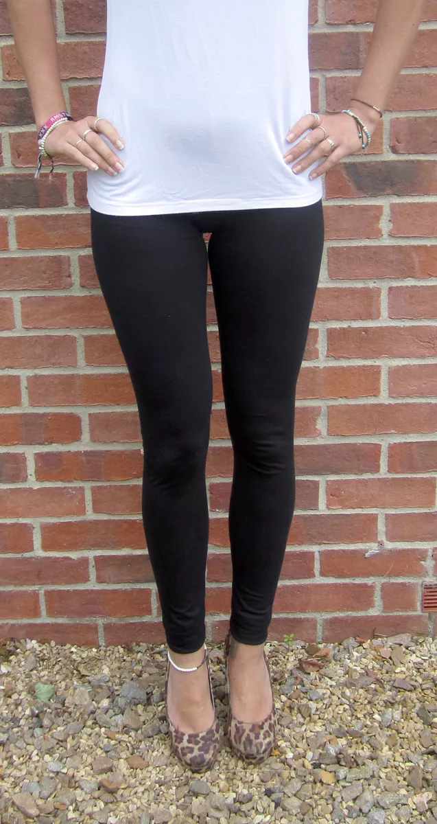 FULL LENGTH Womens Ladies Leggings Pants COTTON Stretch UK SIZE 8